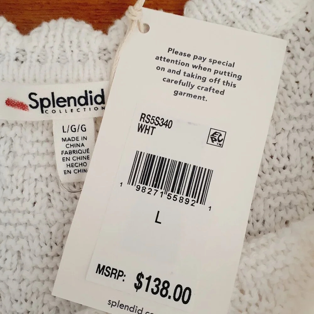 Splendid Sonia Crochet Sweater Tank NWT